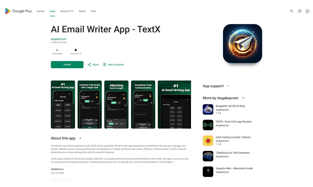 TextX email assistant