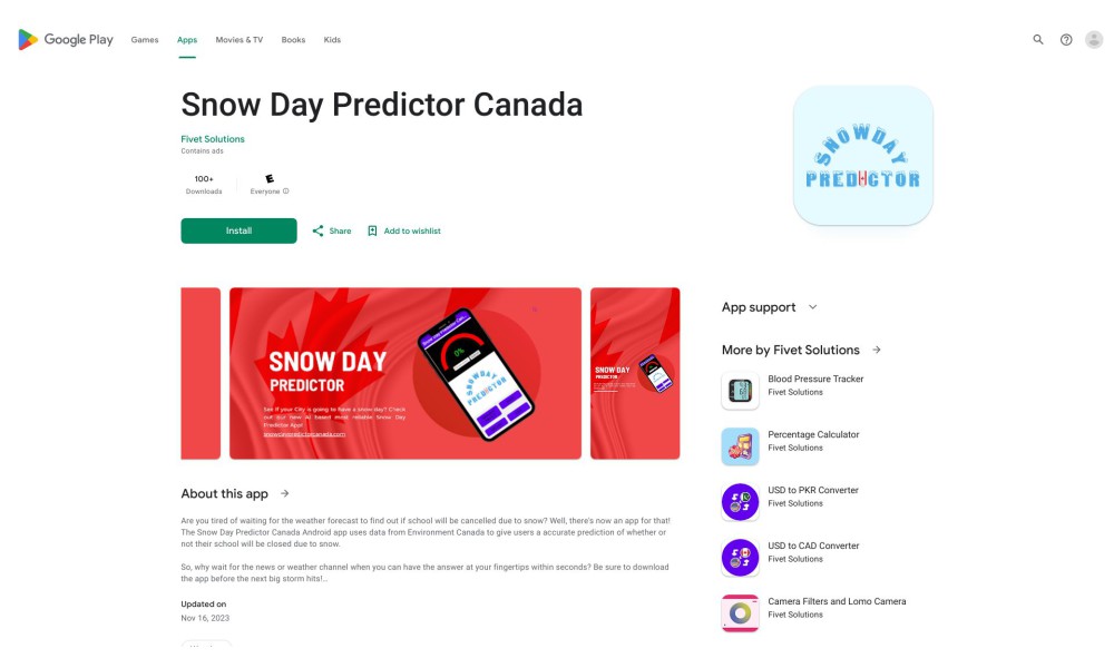 Snow Day Predictor Canada