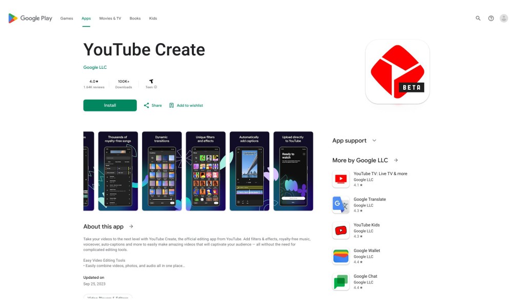 YouTube Create