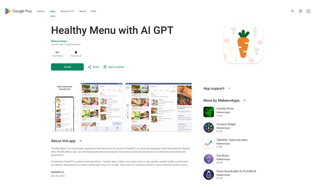 Healthy Menu