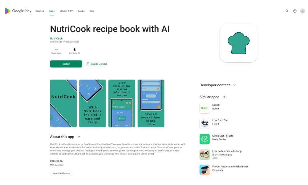 Calorie and Nutrient Recipe Book