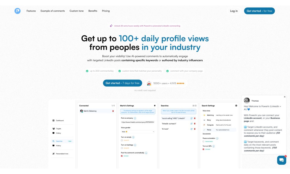 PowerIn - Automated LinkedIn Comments with AI