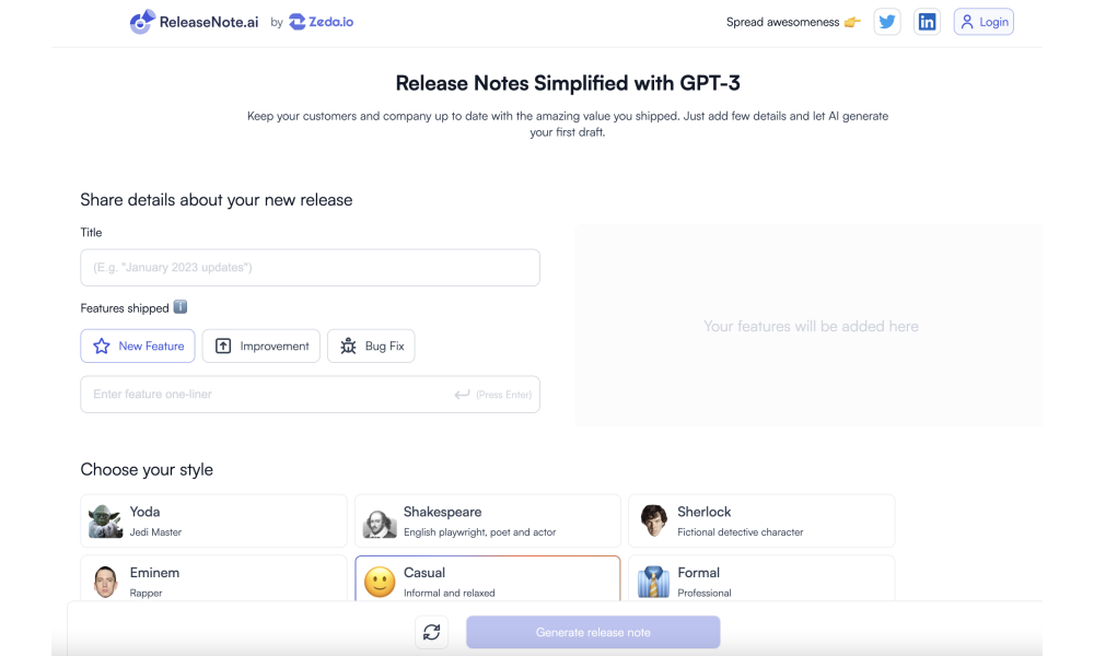 Release Notes Simplified with GPT-3
