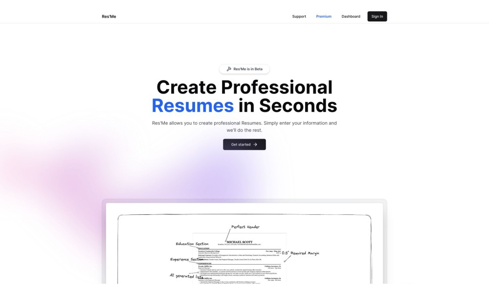 ResMe - Free Resume Builder