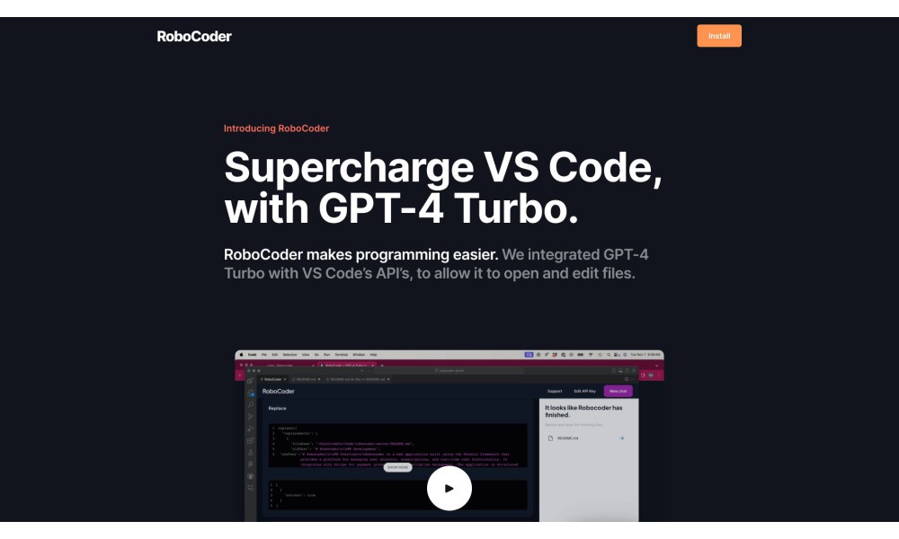 RoboCoder - GPT-4 Turbo in VS Code