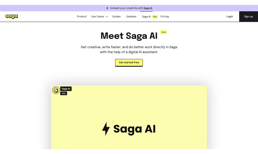 Saga - AI Workspace for your Notes, Docs, and Tasks