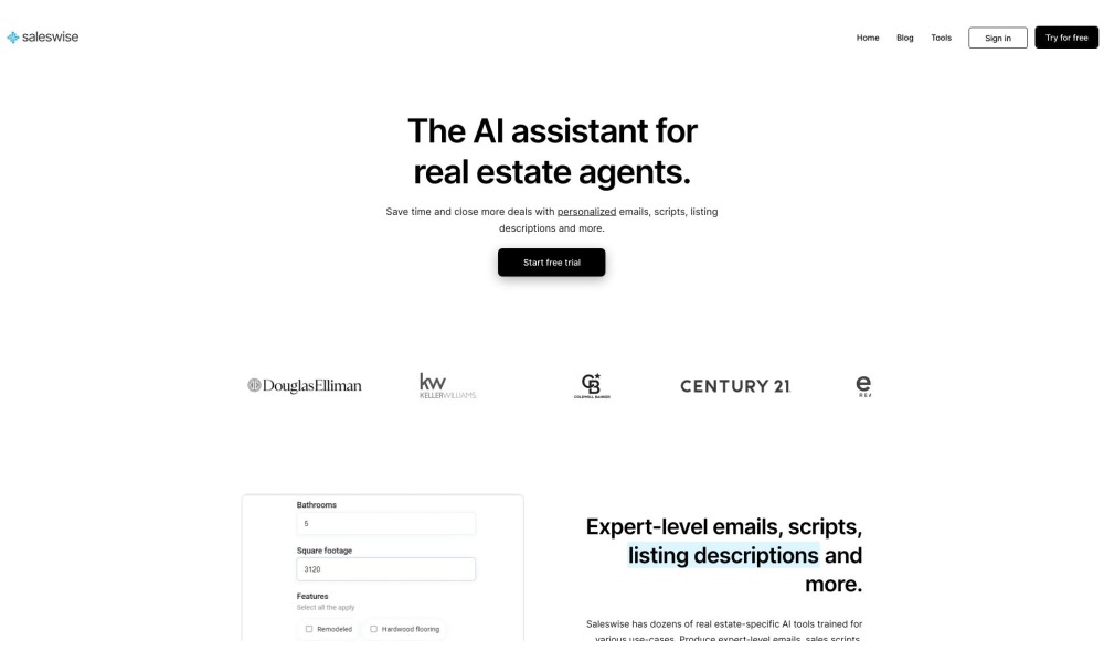 Saleswise | AI Tools for Real Estate Agents