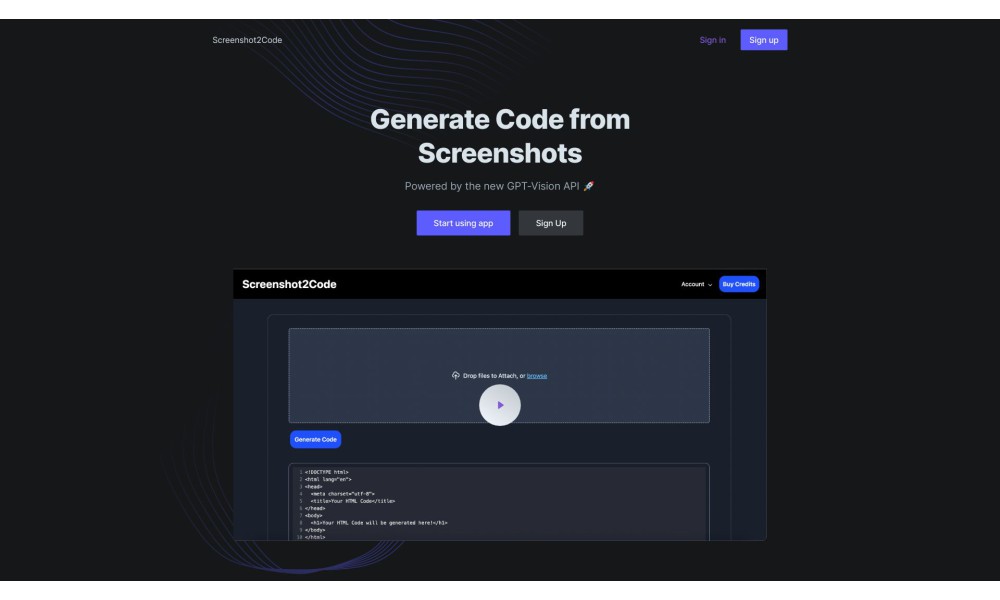 Screenshot2Code