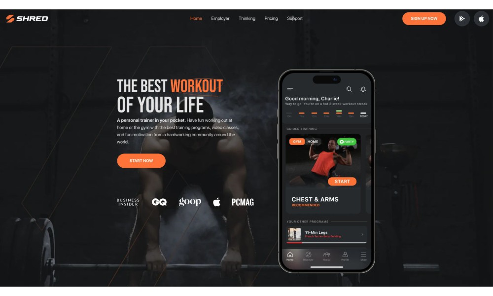 SHRED: Home & Gym Workouts App