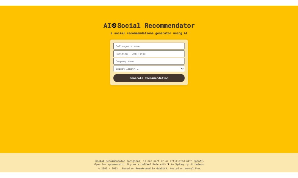 AI Social Recommendator