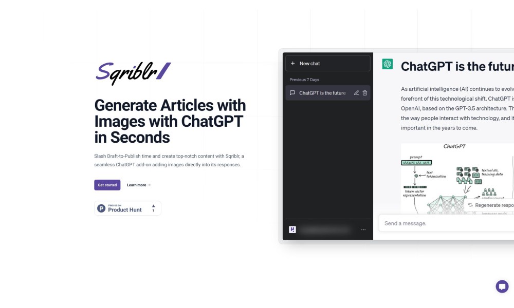 Sqriblr - Generate Blog Articles with Images in Seconds with this ChatGPT Add-on