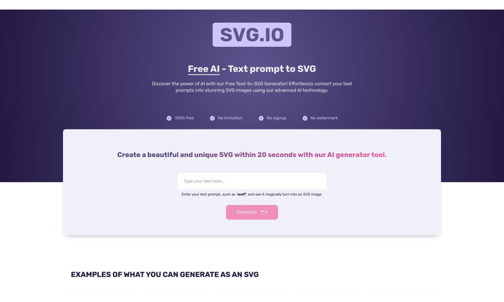 Free AI - Text prompt to SVG illustration