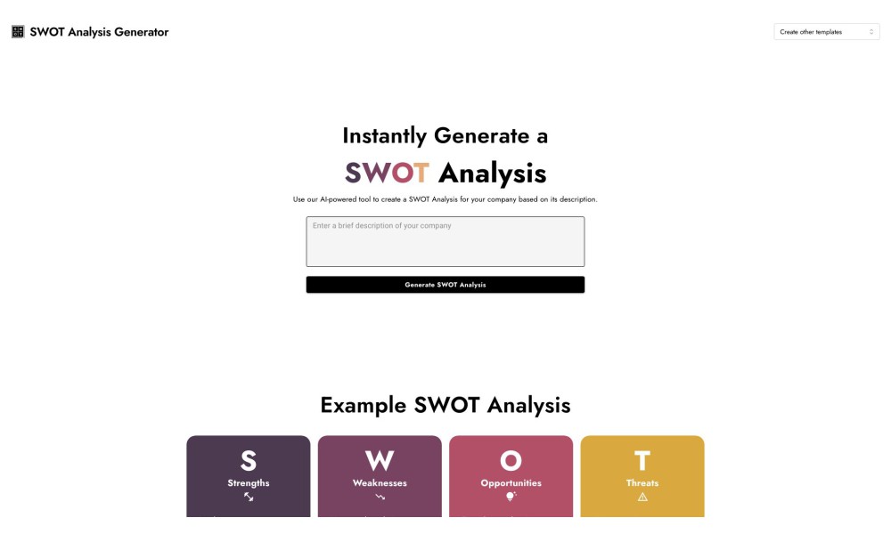 AI SWOT Analysis Generator