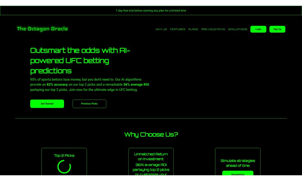 The Octagon Oracle: Next Generation UFC Fight Picks Powered By AI