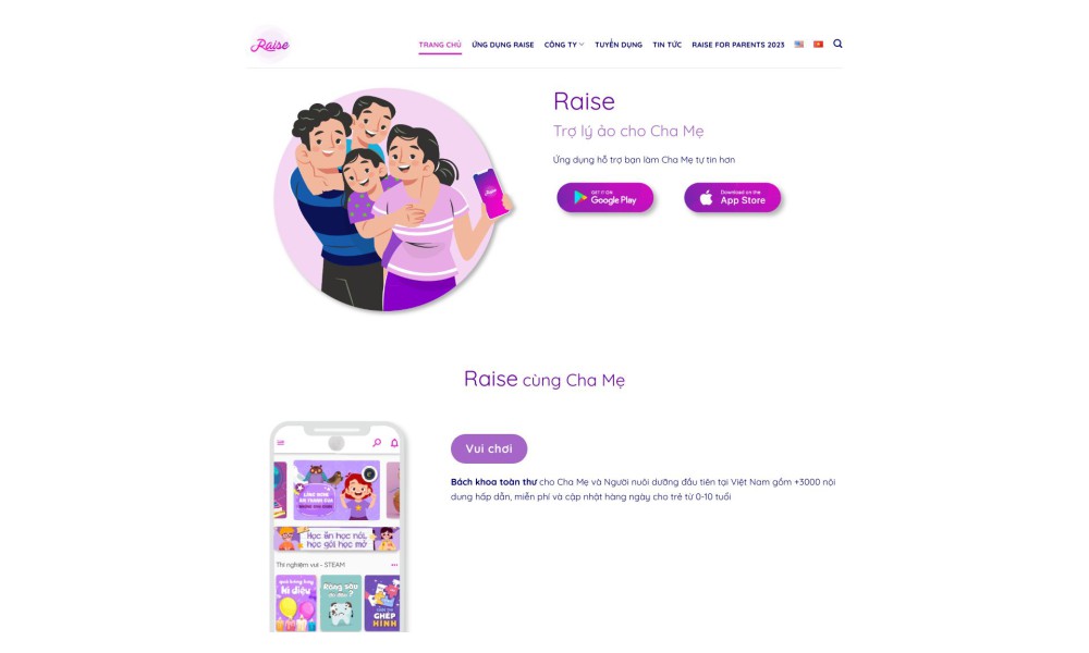Raise | Trợ lý ảo cho cha mẹ