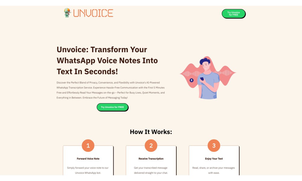 Unvoice Bot - Your AI WhatsApp Voice Transcriber