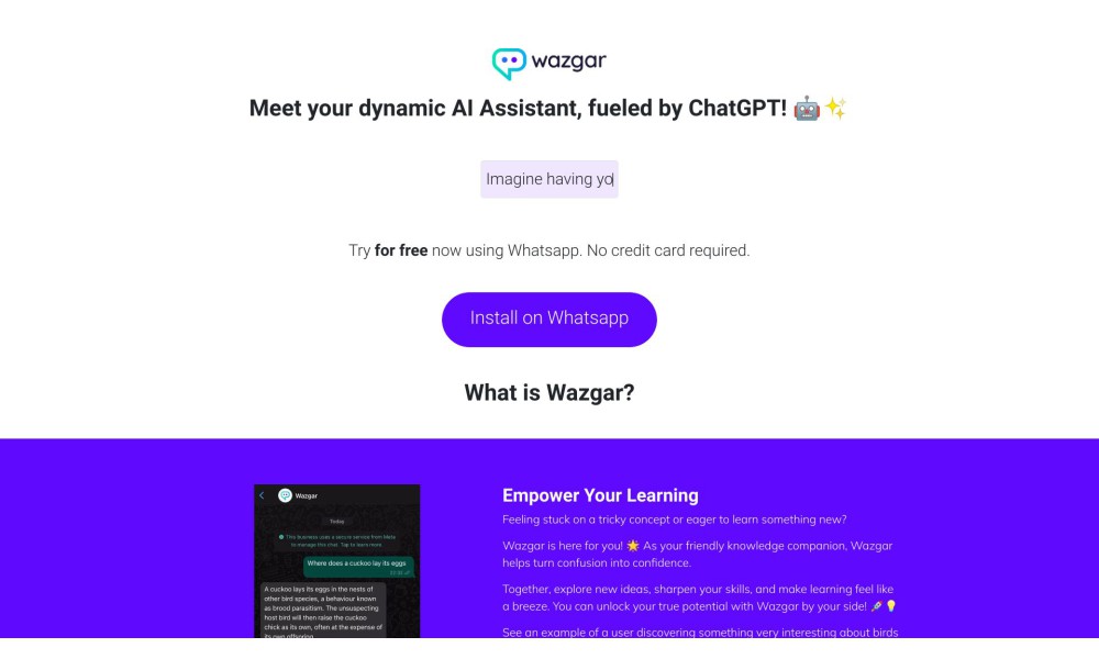 Wazgar - ChatGPT in Whatsapp
