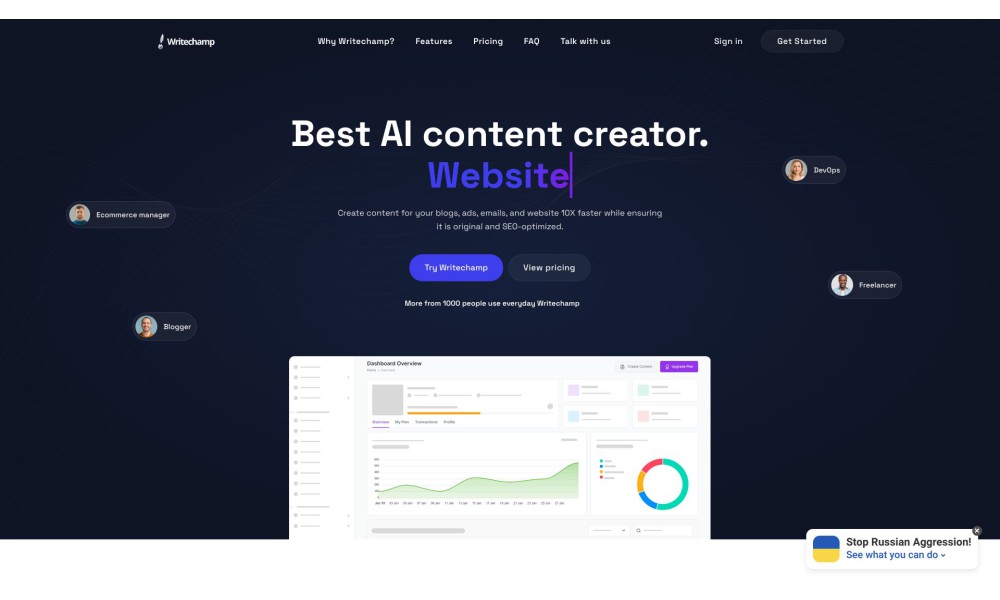 Writechamp - AI Writer, Paraphrasing Tool & Copywriting