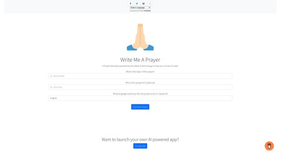 Write Me A Prayer - An AI Powered Prayer Generator