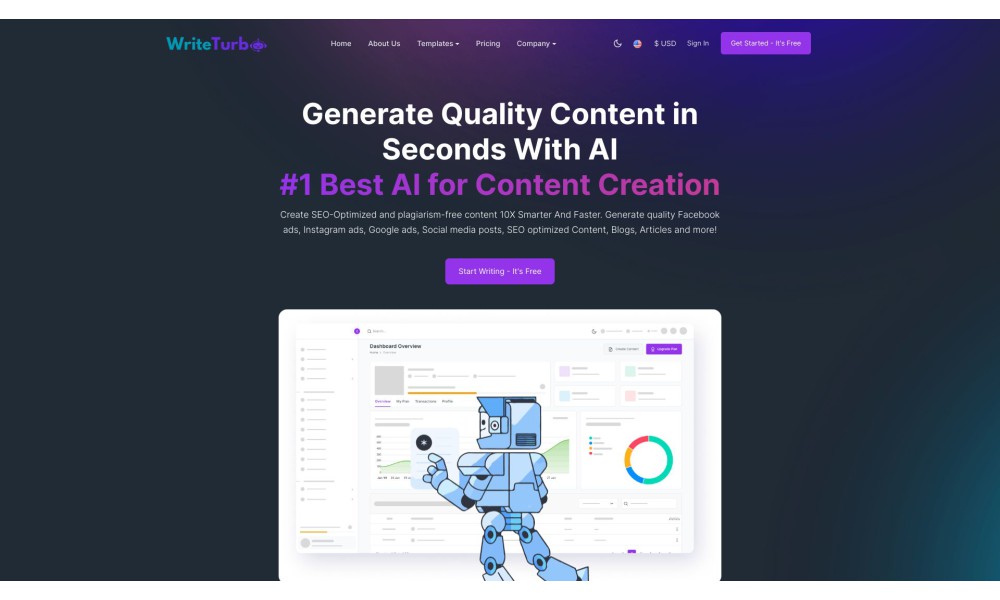 WriteTurbo - Best AI Copywriter and Content Generator