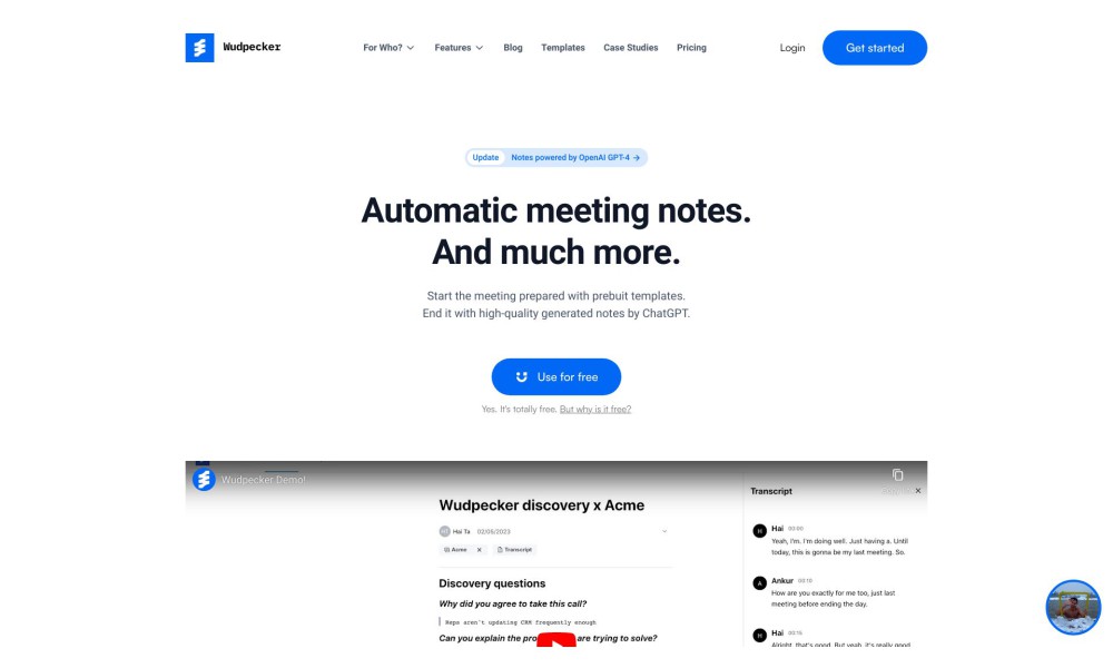 Wudpecker - Your AI Meeting Assistant