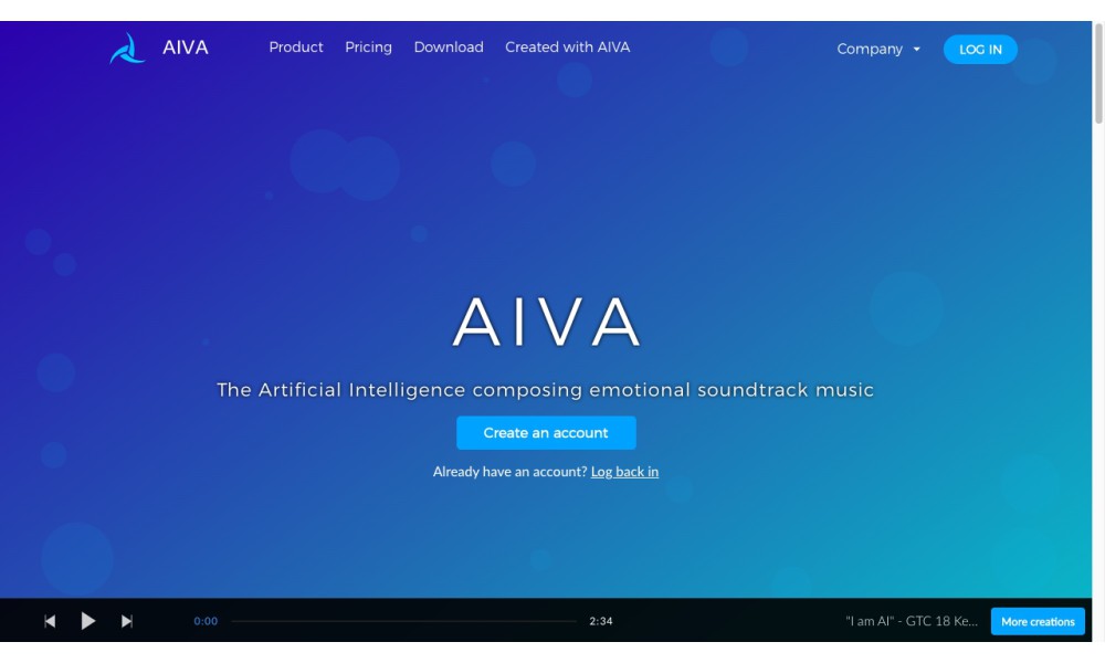 AIVA - The AI composing emotional soundtrack music