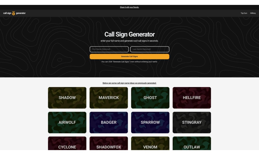 Call Sign Generator