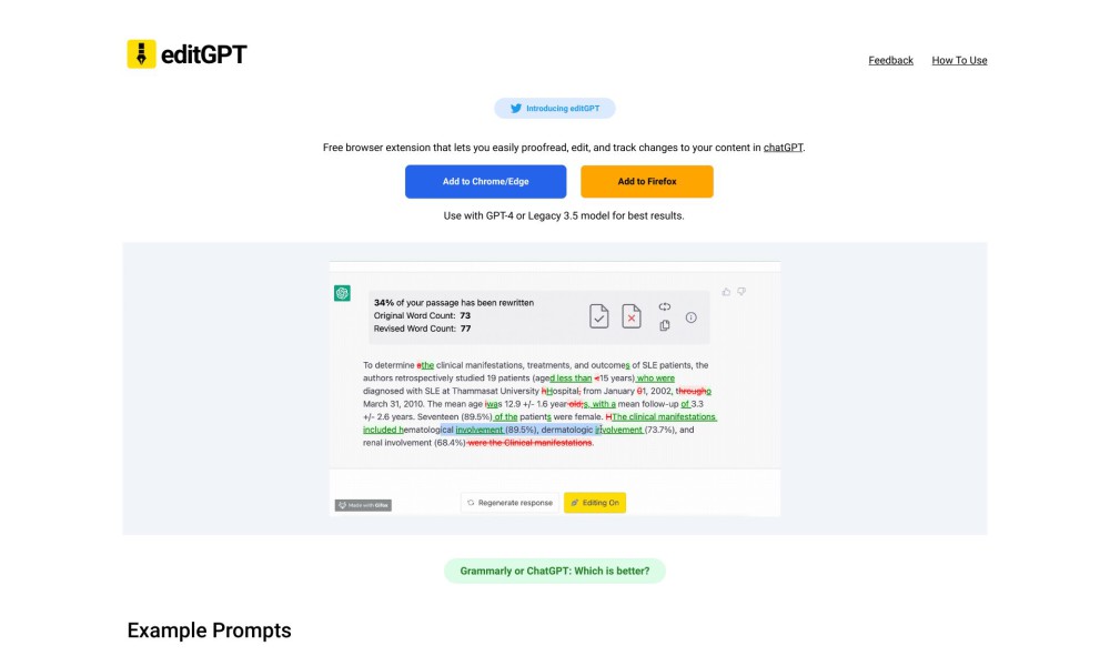 editGPT - Proofread, Edit, and Track Changes in chatGPT