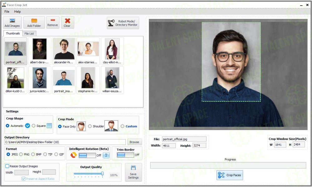 Face Crop Jet - Image 1
