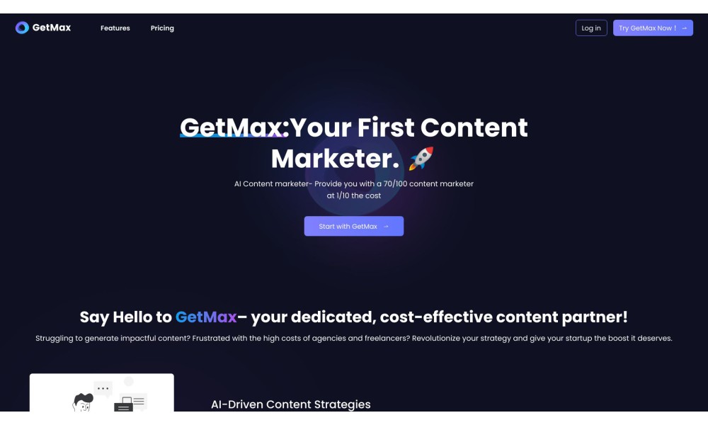 GetMax: AI-Powered Content Marketing for Startups