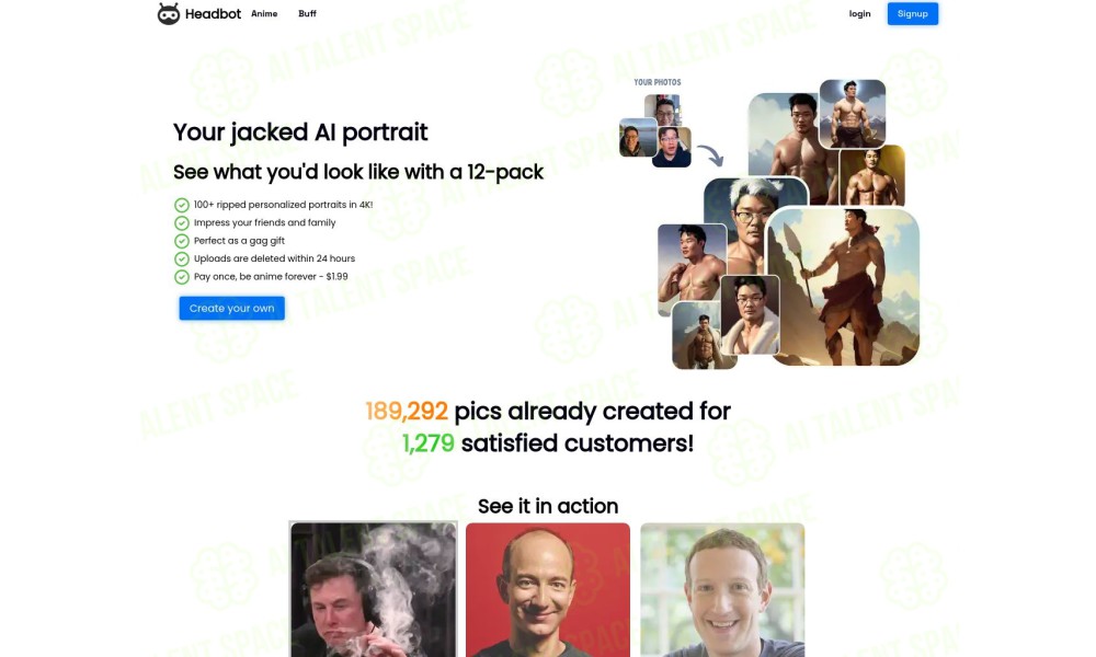 Headbot - AI Generated Buff Portraits - Image 1