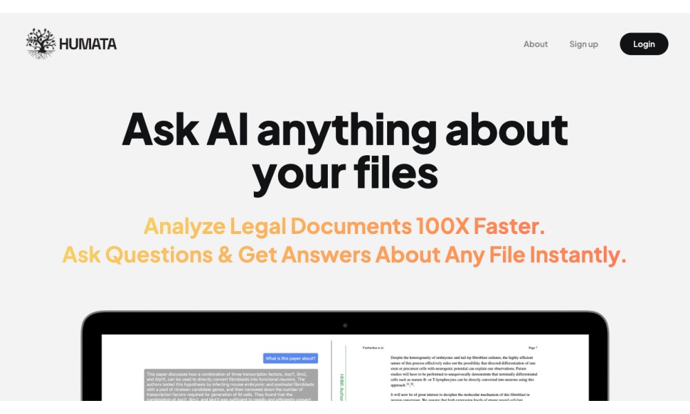 Humata - ChatGPT for all your files