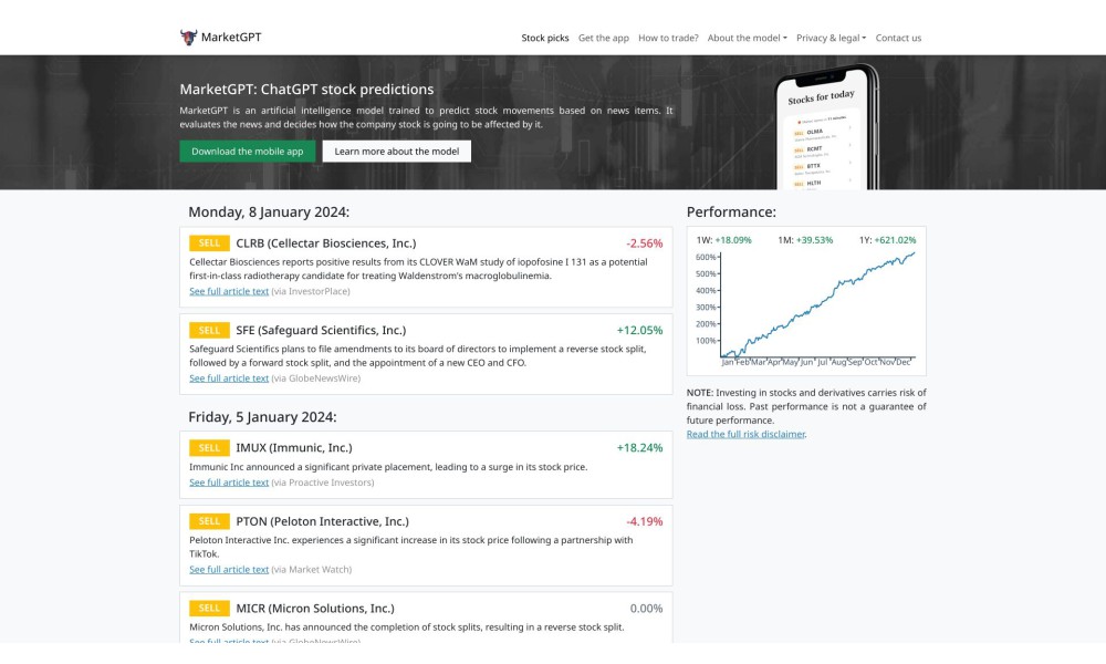 MarketGPT: ChatGPT stock predictions