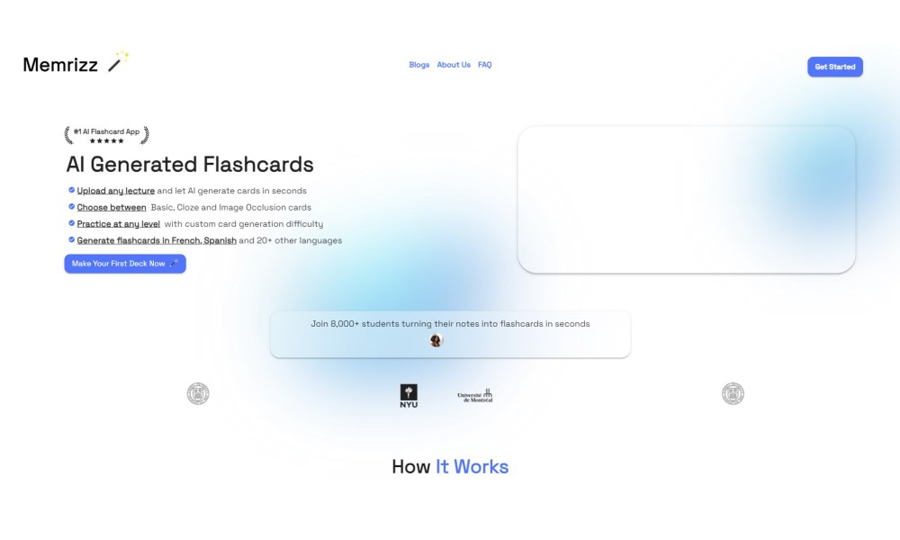 AI Flashcard Generator - Memrizz