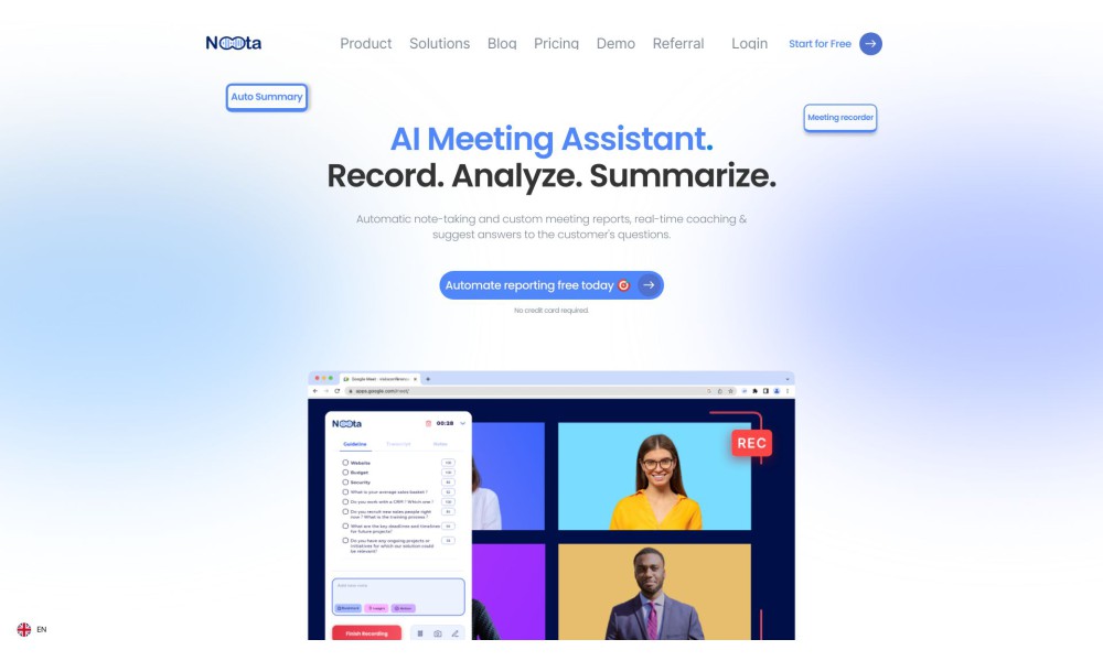 Noota | Free Meeting Recorder & AI-Generated Notes