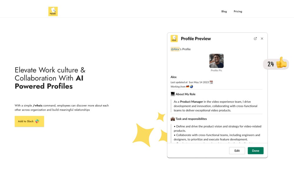 AI-powered Profile For Slack