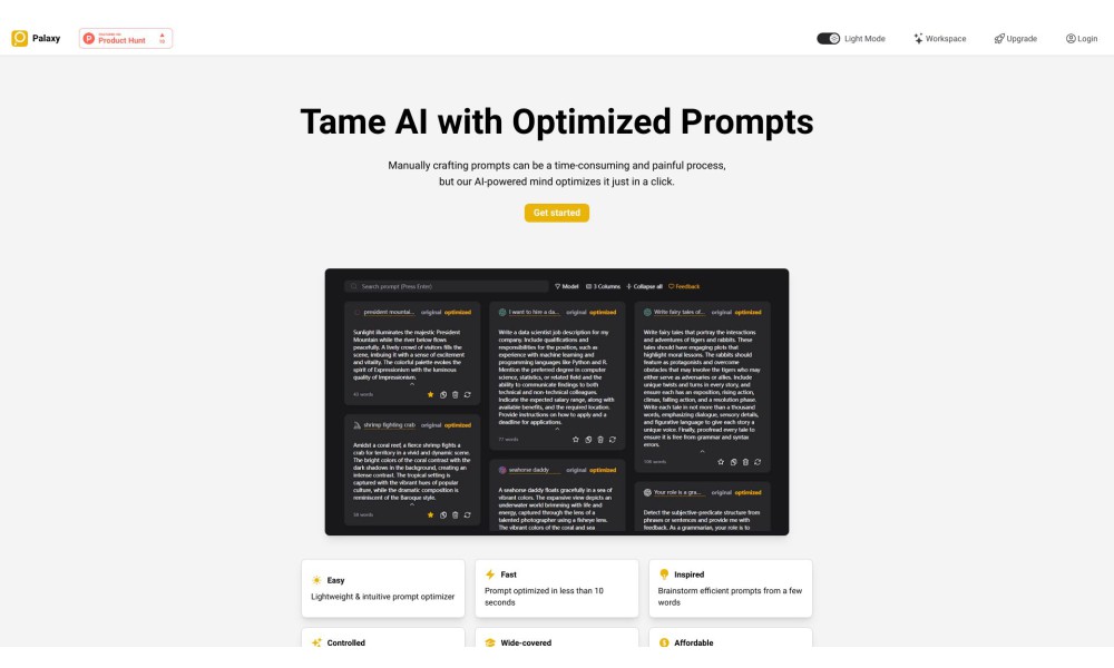 Palaxy - Tame AI with Optimized Prompts