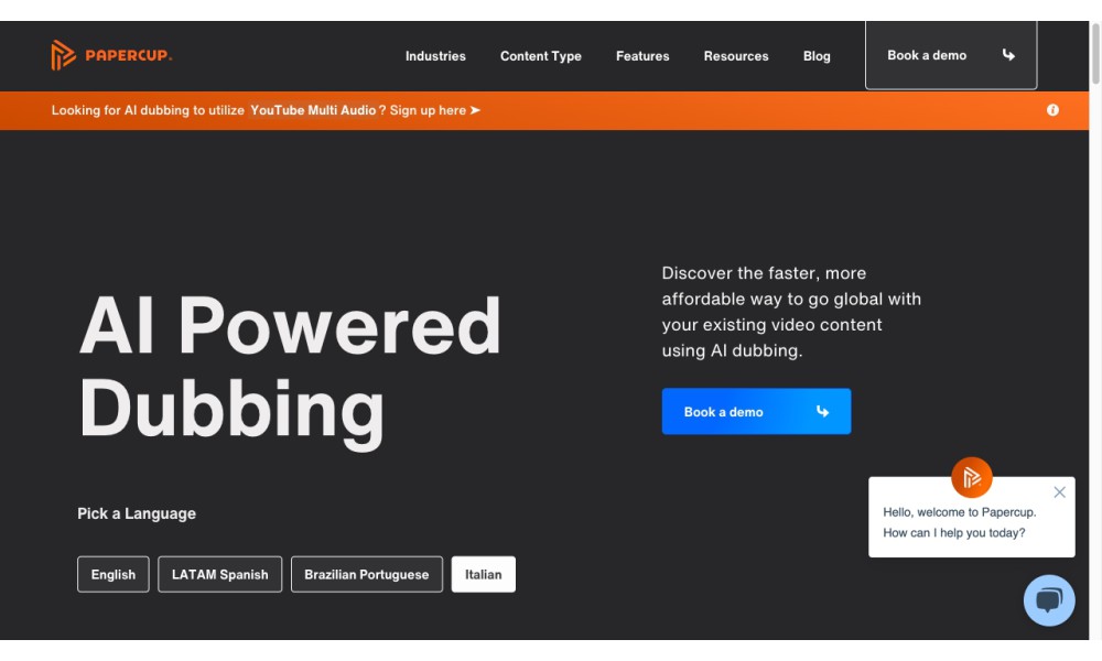 Papercup - AI Dubbing and Video Translation Software