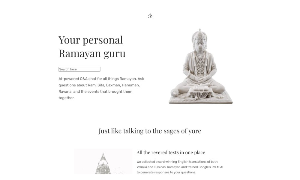 Generative AI chat for the Ramayan's english translation