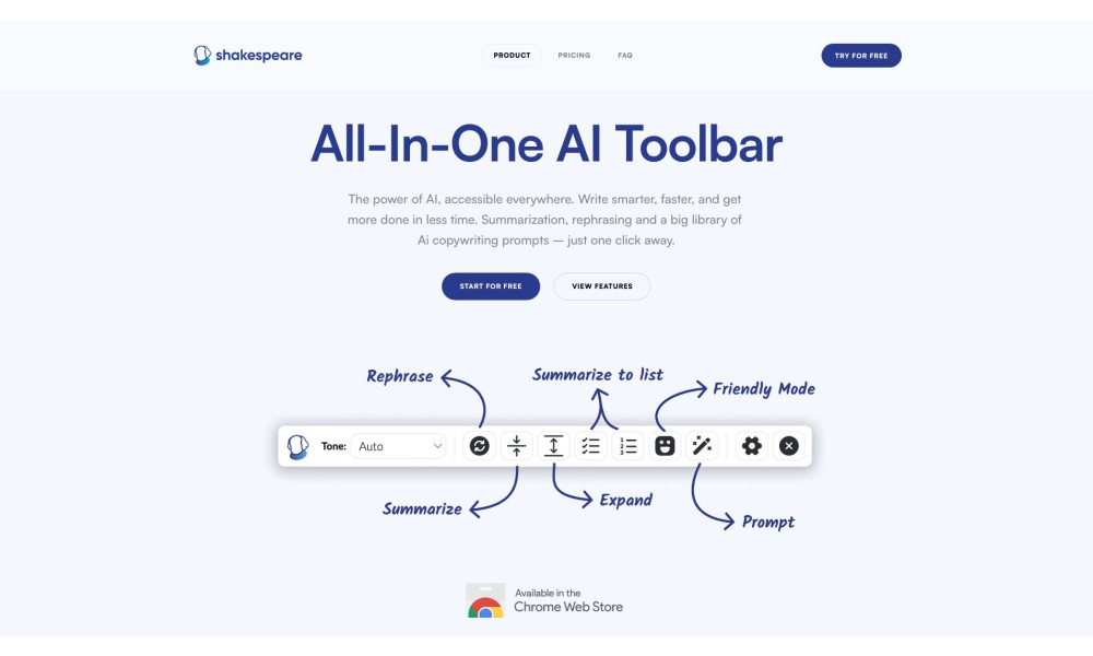 Shakespeare - AI Powered Writing Toolbar