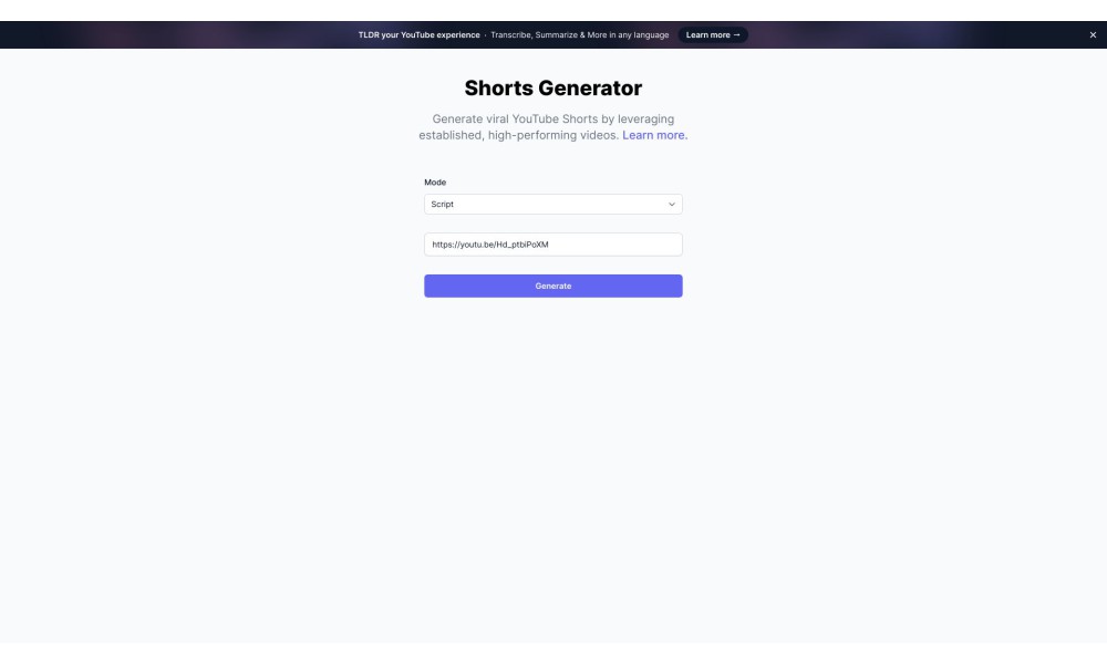 Shorts Generator