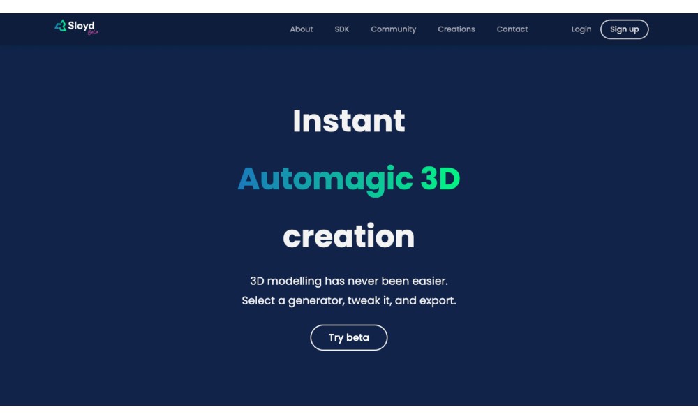 Sloyd - Generate 3D. Fast.