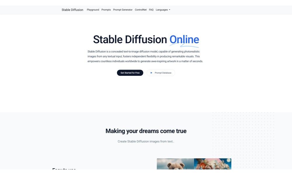 Stable Diffusion Online