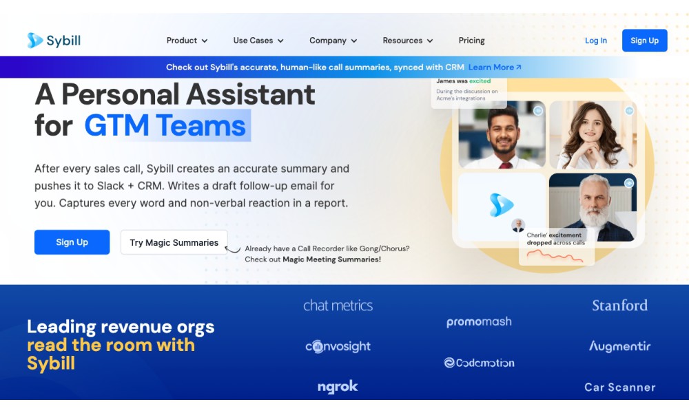 Sybill: The AI Personal Assistant for Sales Teams