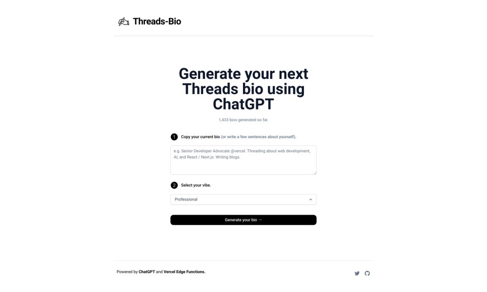 Threads Bio Generator