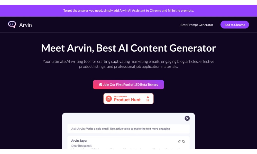 Arvin - Your AI Writing Assistant & Best AI Content Generator