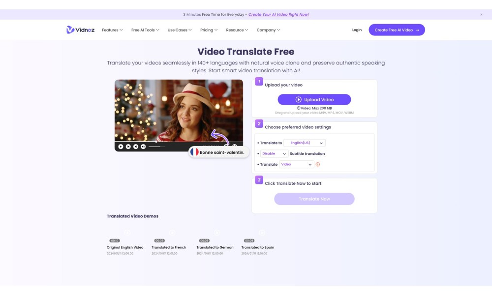 Vidnoz AI Video Translator