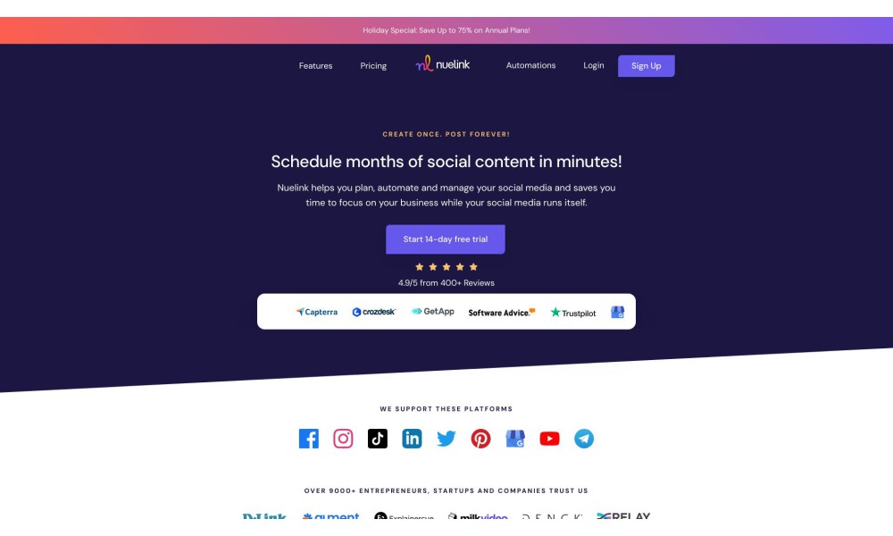 Nuelink - Social Media Scheduling and Automation Tool