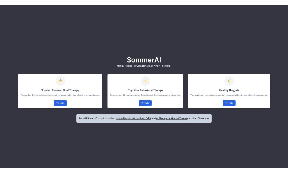 SommerAI: Your Mental Health Companion