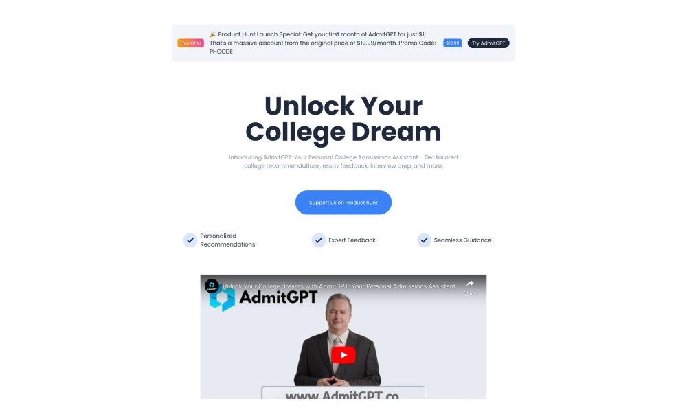 AdmitGPT - Your AI-Powered College Application Assistant